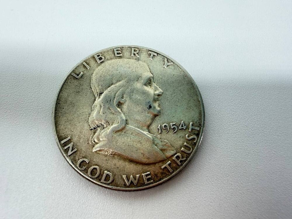 1954 Franklin Half Dollar 90% Silver US Coin Philadelphia Circulated